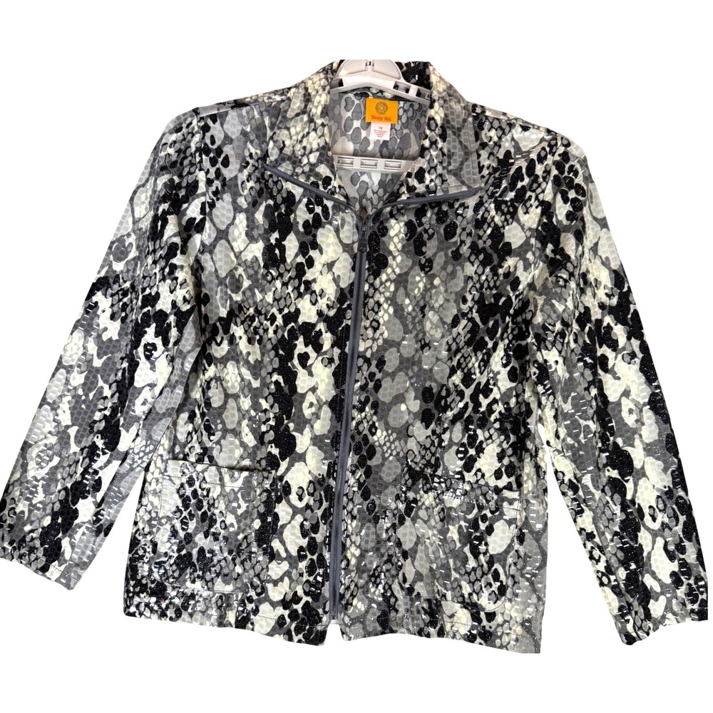 Ruby Rd Snake Print Zip Front Jacket Blazer Women… - image 1
